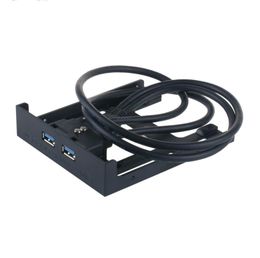 USB 3.0 Connector 20 Pin 2 Ports Front Panel Bay Hub Controller Bracket Cable Plug and Play Floppy Disc Internal