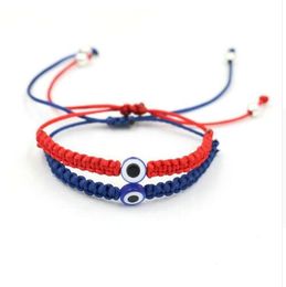 20pcs/lot Lucky Turkish Evil Eye Braid Bracelet Red Blue Rope Thread String Men Women Chakra Bracelets Couples Jewellery