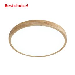 Nordic minimalist creative remote control living room lamp style ultra-thin round bedroom lamp solid wood art children's led ceiling lamp (