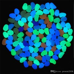 200Pcs Luminous Pebbles Rocks Garden Ornaments Stone Glow In The Dark GardenFor Walkways Fish Tank Decorations