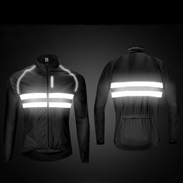 Windbreaker WOSAWE Jacket High visibility Cycling Jacket Men Women Waterproof Safety Cycling MTB Raincoat Bike Clothing