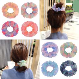 Ins colorful chiffon women scrunchies Summer girls hair scrunchies hair accessories for women hairbands designer head bands