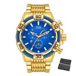 2021 Temeite Top Brand Luxury Golden Men's Quartz Watches Sports Watch Men Waterproof Military Male Gold Wristwatch Relogio Masculino