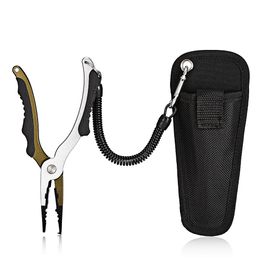 No. FG - 1038 Aluminium Alloy Fishing Pliers Split Ring Cutters with Sheath and Retractable Tether