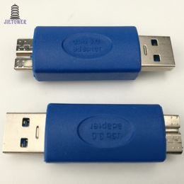 100pcs/lot USB 3.0 Type A Male to USB 3.0 Micro B Male Plug Connector Adapter USB3.0 Converter Adaptor AM to Micro B Blue