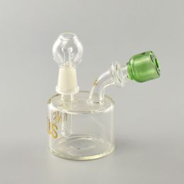 Handmade glass water pipes with glass bong 5 inches smoking water pipe clear color and green color mouth Glass water pipe