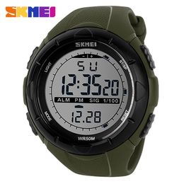 Wholesale-SKMEI Men Climbing Sports Digital Wristwatches Big Dial Watches Alarm Resistant Waterproof Watch 1025