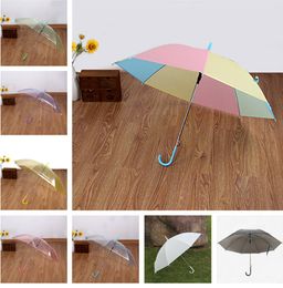 Transparent Clear Long-handle Umbrellas Men Women Kids Dance Performance Wedding Party Umbrella Summer Rain Gear Umbralla Bumbershoot E22404