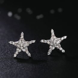 Fashion- 1 pair Lovely Gothic Antique Snowflake Star Rhinestone Ear Stud Earrings for woman girl boucles d'oreille Fine Jewelry