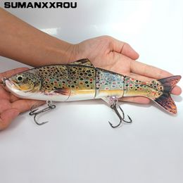 25 cm Çok Eklemli Büyük Deniz Balıkçılık Cazibesi Kanca Büyük Bait Swimbait Bass Norther Pike Musky Hayat-Gibi Kanca Kırmızı Kuyruk 3D Göz T2 T191020