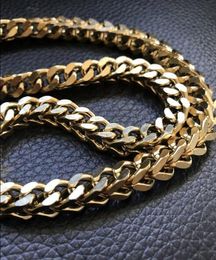 Men's 8mm Franco Chain 14k Gold Over Stainless Steel 24" Long