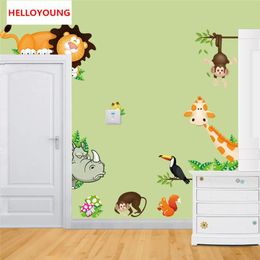 Lovely animal live in your home DIY wall stickers home decor Jungle Forest theme wall stickers for kids room home decor