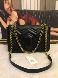 hot sell High-quality Double PU shoulder bags women luxury Classic Leather heart style gold chain bags handbags tote bag #9887