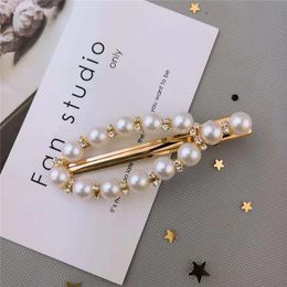 4 style Fashion Pearl hair clip Girl Elegant Korean Design Snap Barrette Stick Hairpin hair Styling accessories pearl hair pins