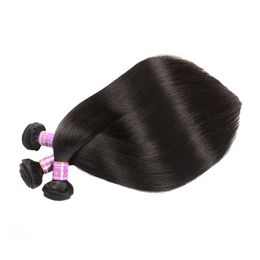 Straight hair wefts Brazilian virgin human hair 8-30 inch available 100% unprocessed hair weaves extensions natural color DHL Free