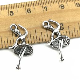 Wholesale lot 100PCS ballet dancer antique silver charms pendants Jewellery findings DIY for necklace bracelet 23*12mm DH0806