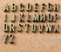 A-Z Antique silver Slide Letters Charms DIY fit 7mm flat leather bracelet , Alphabet Word Letter 6737