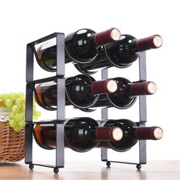 Hot sales Modern Simple Superposition Wine Rack Ornaments Wine Bottle Holder Wine Cabinet Iron Creative