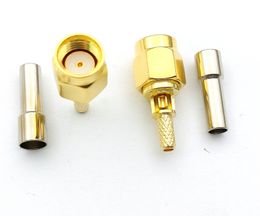 100pcs BRASS RP SMA Male Inner Hole Open Window for RG316 Cable Connector