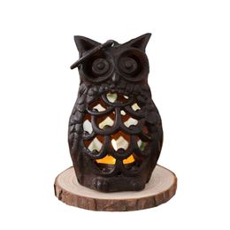 iron owl candlestick study desktop decor holder creative vintage candle lantern for home coffee decoration candle holders dhl