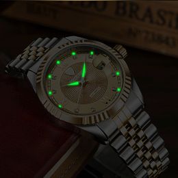 TEVISE Fashion Automatic Men Watch Luminous Mechanical Watches Gold Dial Skeleton Men Watch Business Men's Wristwatches217i
