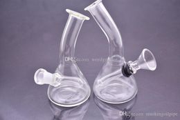 Hot 4.3inch glass water pipe mini glass bong recycler oil rig with 10mm male glass oil bowl for smoking