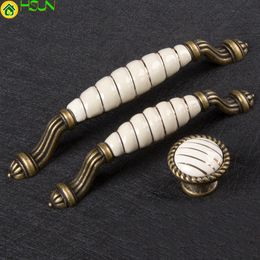 2pcs White Door Handles Country Style Ceramic Drawer Pulls Knob Kitchen Cabinet Handles and Knobs Furniture Handles