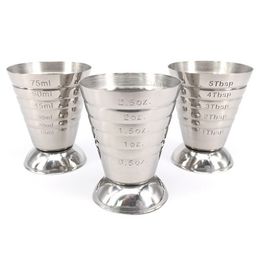 75ml Stainless Steel Magic Measuring Cup Ounce Jigger Bar Cocktail Drink Mixer Liquor Measuring Cup WB1893