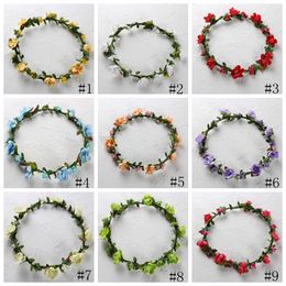 Girl Flower Wreath Garland 11 Styles Bohemian Plum blossom Headband Garland Festival Wedding Bride Decorative Flowers Wreaths GGA2312