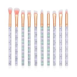 10pcs/set Marbling Handle Makeup Brushes Set Face Eye Shadow Foundation Eye Makeup Brushes Beauty Cosmetic Brush Kit Maquiagem