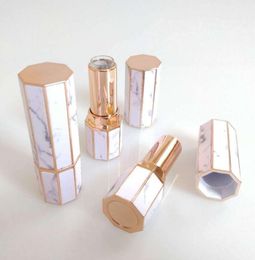 Marble Lipstick Tubes Octangle Empty Lip Gloss Tube Lipstick Lip Plastic Bottles Travel Cosmetic Bottle Containers Packing Bottles GGA2355