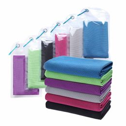 Cool Towel 30*100cm Summer Cooling Towel Sports Exercise Cool Quick Dry Soft Breathable Cooling Towel 8 Colours