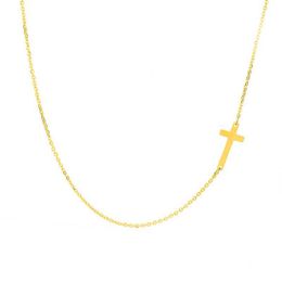 Simple Stainless Steel Chain Gold Silver Plated Cross Pendants Necklaces For Women Men Fashion Party Jewelry