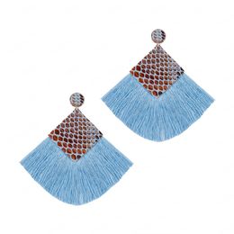 Hot Bohemian Earrings Fashion Jewellery Tassel Earrings Snakeskin PU Leather Earrings