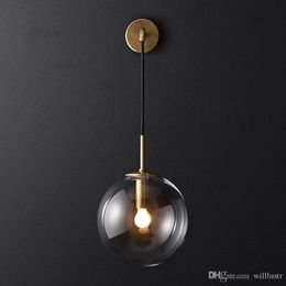 modern glass Globe shade wall lamp LANGUEDOC SCONCE light hotel restaurant doorway porch vanity home bedroom cafe Global lighting