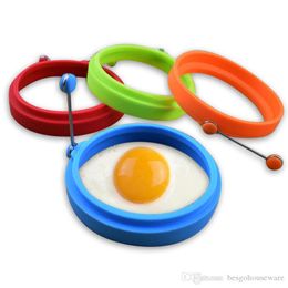 4 Colours Silicone Omelette Mould Omelette With Handle Egg Mould Round Cooking High Temperature Kitchen Tools Breakfast Essential BH1967 CY