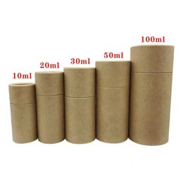 Kraft Paper Cylinder Packaging Box for 10ML/20ML/30ML/50ML/100ML Perfume Essential Oil Bottle Cosmetics Tea Gift Boxes SN1483