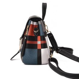 2020 New High Quality PU Leather Women Backpack Bag Shoulder School Bag for Girls Teenage Multi-use Daypack Knapsack Hand Bag Cros336i