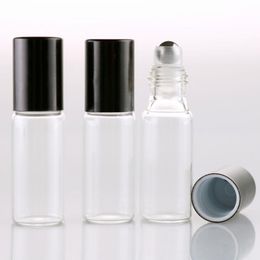 5ml Transparent Glass Roller Bottles With Metal Ball for Essential Oil,Aromatherapy,Perfumes and Lip Balms for Travel LX1840