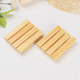 Bamboo Soap Dishes Tray Holder Storage Soap Rack Plate Box Container Portable Bathroom Soap Dish Storage Box NO452