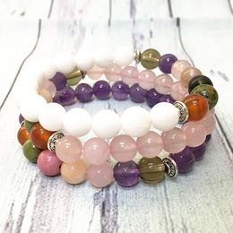 MG0590 New Design 7 Chakra Bracelet Natural Gemstone Women`s Yoga Bracelet High Quality Spiritual Balance Jewelry Wholesale