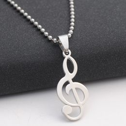 10pcs New stainless steel Clef Music Note Symbol pendant chain Necklace Logo Musical Emblem Talisman Charm Notation Sign Lucky woman mother family Jewellery