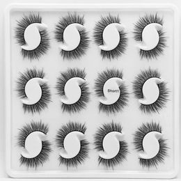 12 Pairs Mink fake lashes set with luxury packing reusable handmade 3D false eyelashes for women beauty 10 models lashes extensions DHL