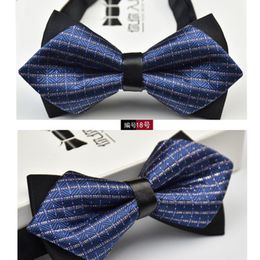Brand New Blue Classic Checked Tuxedo Adjustable Fashion Bow tie for Boys B1182