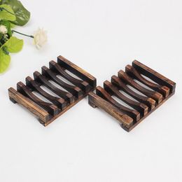 Natural Wooden Bamboo Soap Dish Tray Holder Storage Soap Rack Plate Box Container for Bath Shower Plate Bathroom JXW531