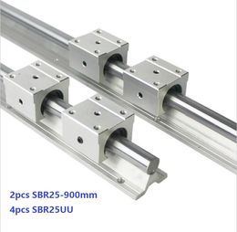 2pcs SBR25-900mm linear guide /rail + 4pcs SBR25UU linear bearing blocks for cnc router parts