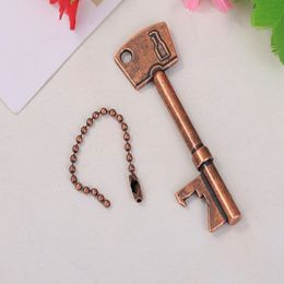 50pcs/lot key Shaped Bottle Opener Keychain Keyring zinc alloy Key Ring Beer Bottle Opener For Wedding party gift favors