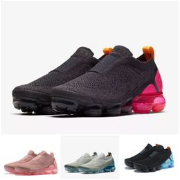 2019 Erkek Laceless Renkli Serbest Bırakma Üçlü air max Airmax Vapormax vapor flyknit Moc 2 Siyah Kadınlar Için Koşu Ayakkabıları Moc 2.0 Sneakers Spor Eğitmenler 36-45