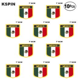 Mexico Flag Embroidery Patches Iron on Saw on Transfer patches Sewing Applications for Clothes in Home&Garden 10Pcs