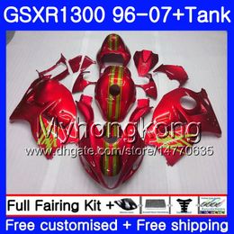 Bodys For SUZUKI GSXR 1300 1996 2002 2003 2004 2005 2006 2007 Nice Pearl red 333HM.116 GSXR-1300 GSXR1300 Hayabusa 96 02 03 04 05 06 Fairing